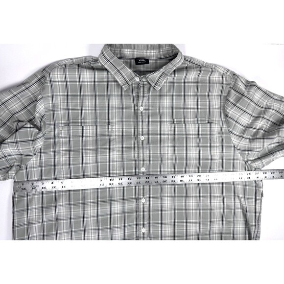 ScotteVest Travel Shirt Mens XXL Gray Plaid Pockets Utility Lightweight Tech - Picture 12 of 15